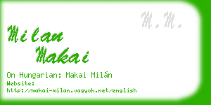 milan makai business card