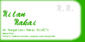 milan makai business card